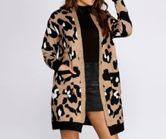 Long-Line Leopard Cardigan