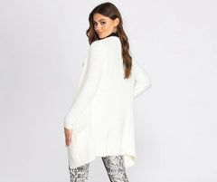 Fuzzy Mid-Length Cardigan