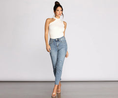 All The Looks Asymmetric Ribbed Top