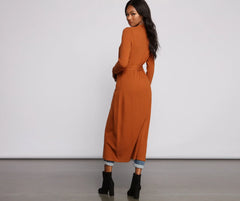 So Chic Tie Waist Duster