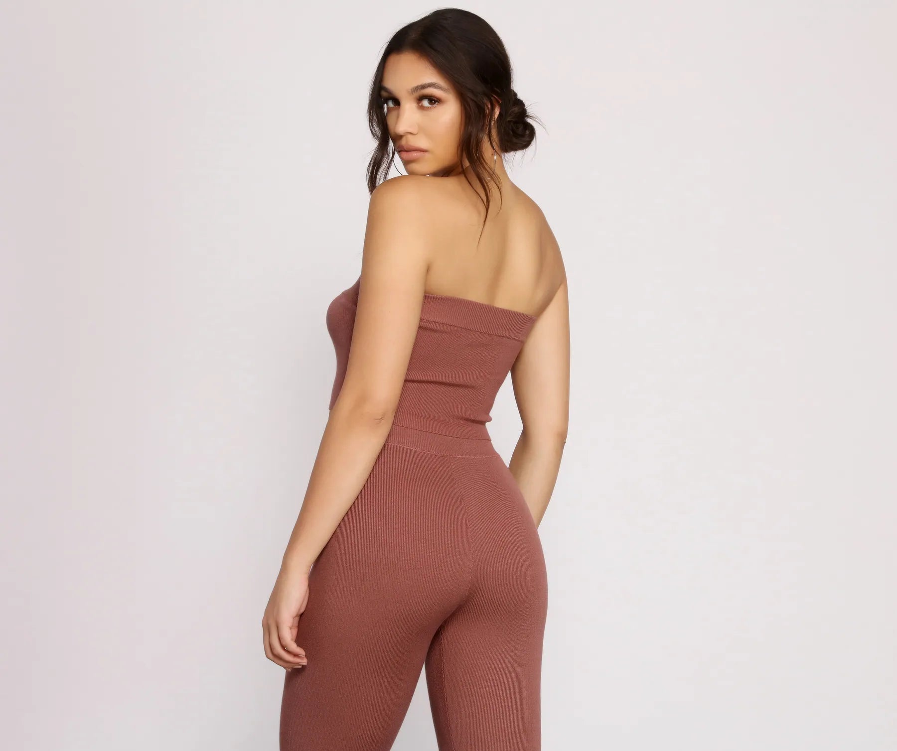 Keeping Knit Casual Crop Tube Top