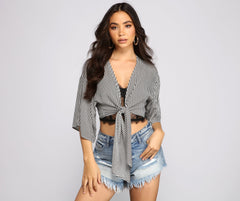 Effortlessly Stylish Tie-Front Top