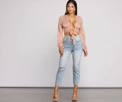 Get Spotted Polka Dot Tie Front Top