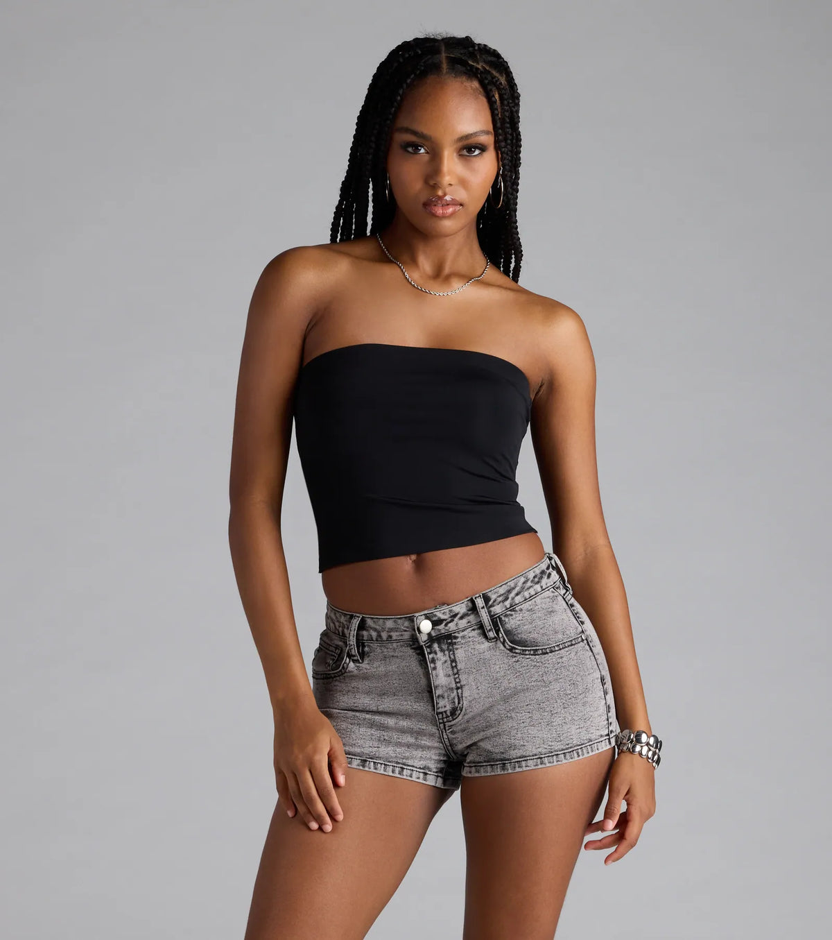 Sleek Fave Slinky Knit Bandeau Top